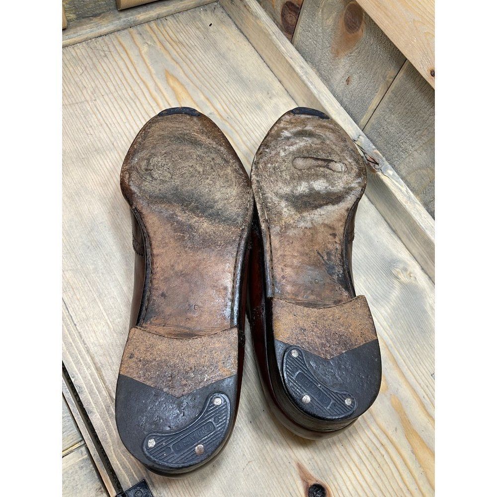 SALVATORE Ferragamo Slip On Kiltie Tassels Shoes Men’s 10.5 B Brown Italy - Picture 9 of 11